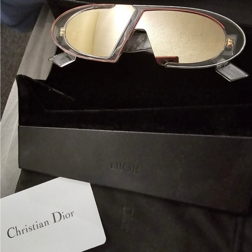 Dior Transparent Sunglasses with Gold Accents